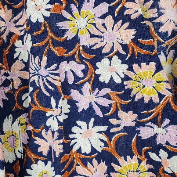 Madewell Blue Poolhouse Floral 100% Cotton Short Robe Jacket XS - Picture 5 of 7